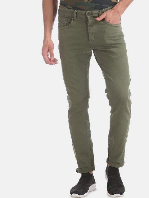 

Flying Machine Men Green Slim Fit Mid-Rise Clean Look Stretchable Jeans
