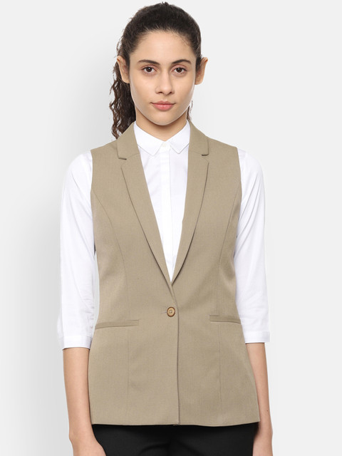 

Van Heusen Women Beige Solid Regular-Fit Single-Breasted Blazer