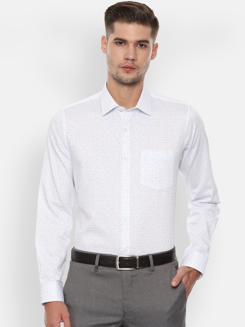 

Van Heusen Men White Slim Fit Checked Formal Shirt