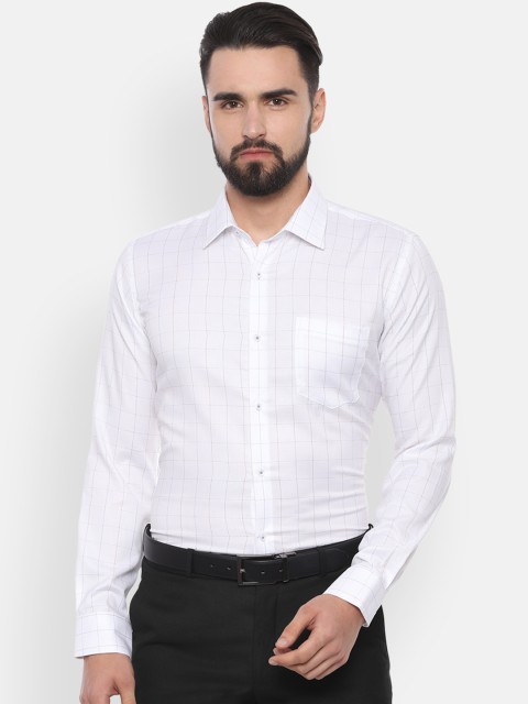 

Van Heusen Men White Slim Fit Checked Formal Shirt