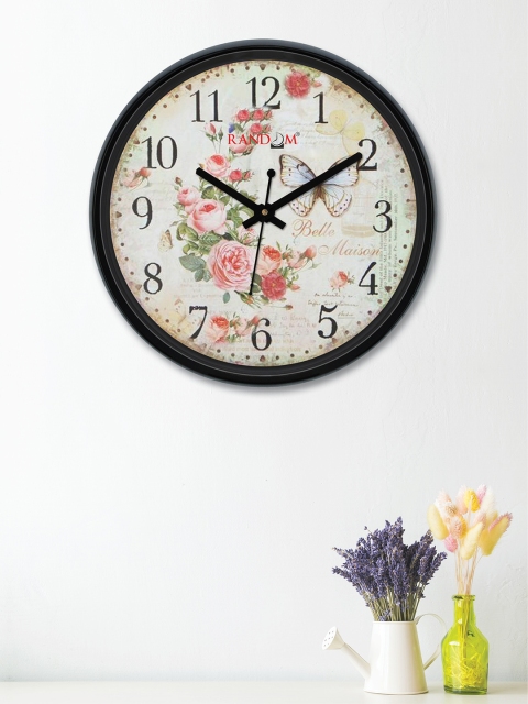 

RANDOM Off-White & Pink Round 30 cm Printed Analogue Wall Clock