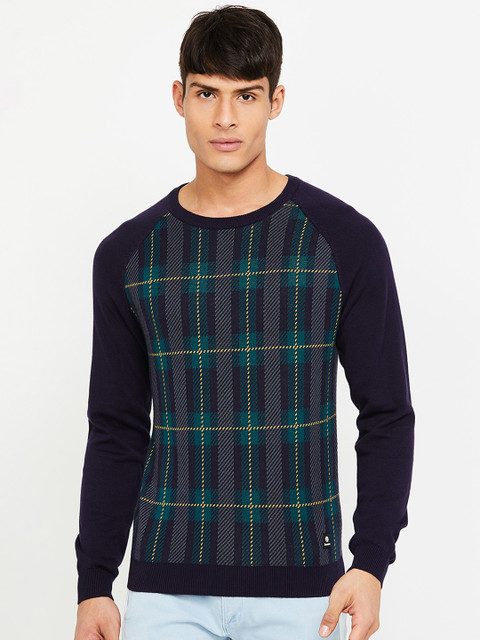

Bossini Men Navy Blue Printed Sweater