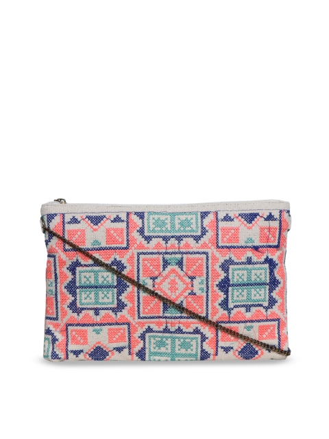 

Diwaah Grey & Pink Self Design Sling Bag