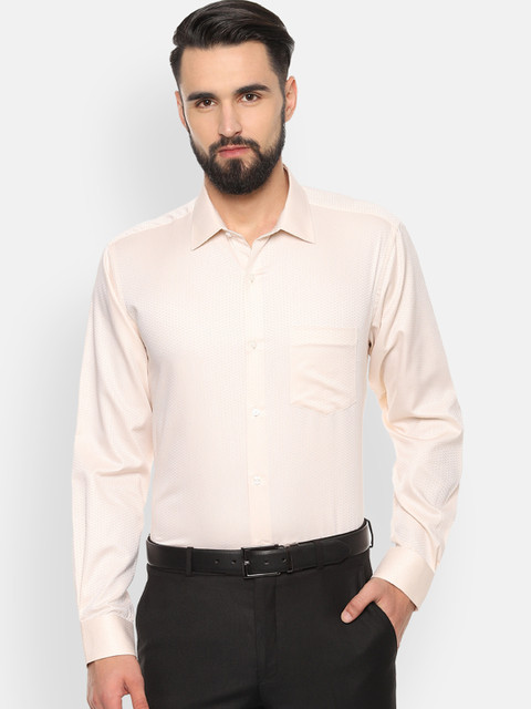 

Van Heusen Men Beige Regular Fit Self Design Formal Shirt