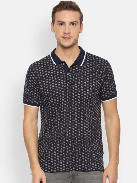 

Van Heusen Sport Men Navy Blue Printed Polo Collar T-shirt