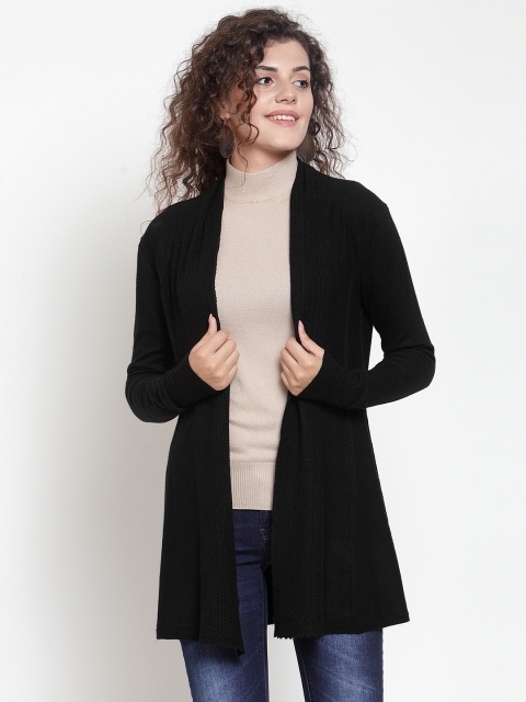 

Global Republic Women Black Solid Open Front Shrug