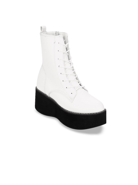 

Truffle Collection Women White Solid Heeled Boots