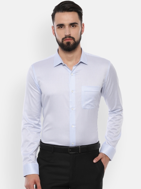 

Van Heusen Men Blue Slim Fit Self Design Formal Shirt