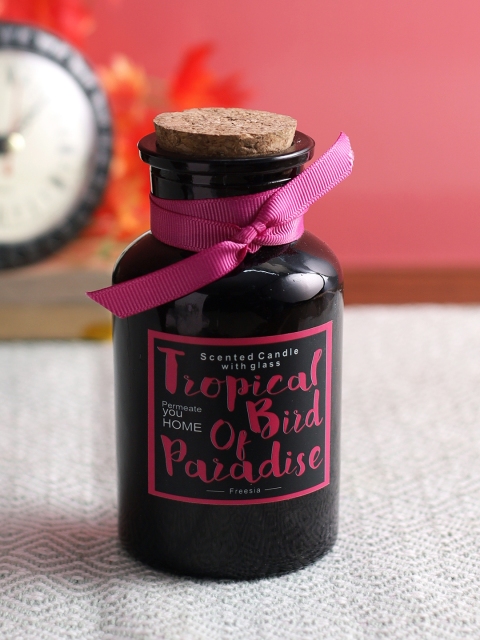 

Aapno Rajasthan Black Birds Of Paradise Pungent & Refreshing Glass Candle with Stopper