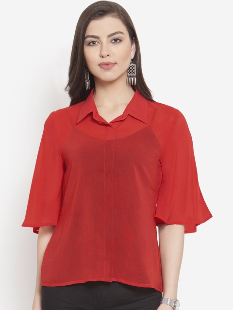 

Martini Women Red Solid Shirt Style Top