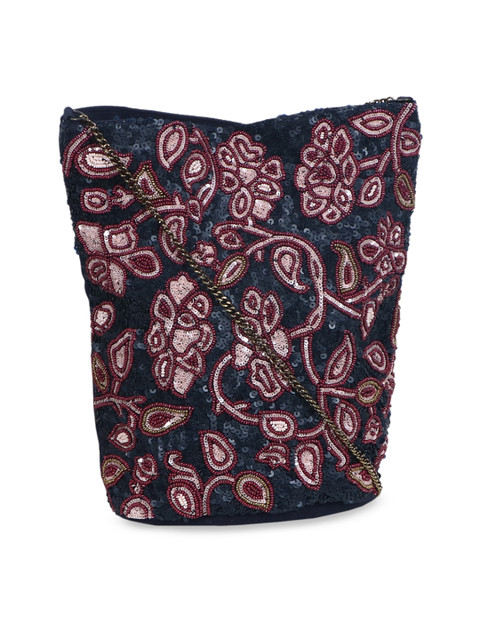

Diwaah Blue & Pink Embellished Shoulder Bag