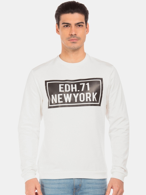 

Ed Hardy Men Off White & Black Printed Sweatshirt