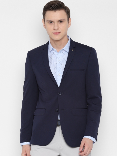 

Allen Solly Men Navy Blue Solid Slim-Fit Single-Breasted Blazer