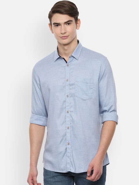 

Van Heusen Sport Men Blue Slim Fit Self Design Casual Shirt