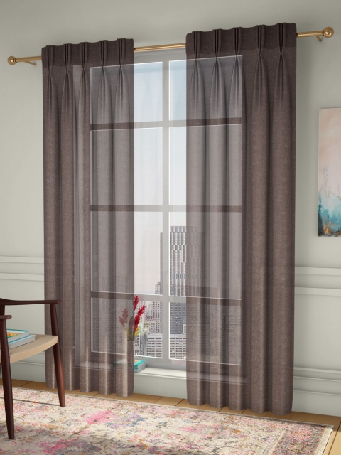 

CURTAIN LABEL Brown Set of 2 Long Door Curtains