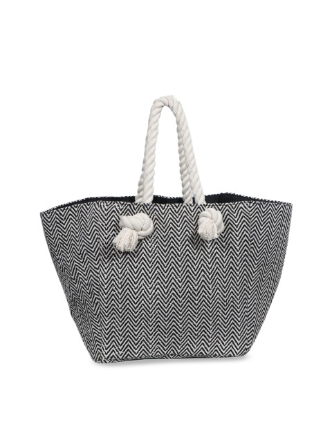 

Diwaah Black & White Self Design Tote Bag