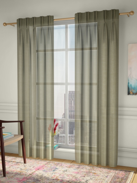 

CURTAIN LABEL Green Set of 2 Long Door Curtains