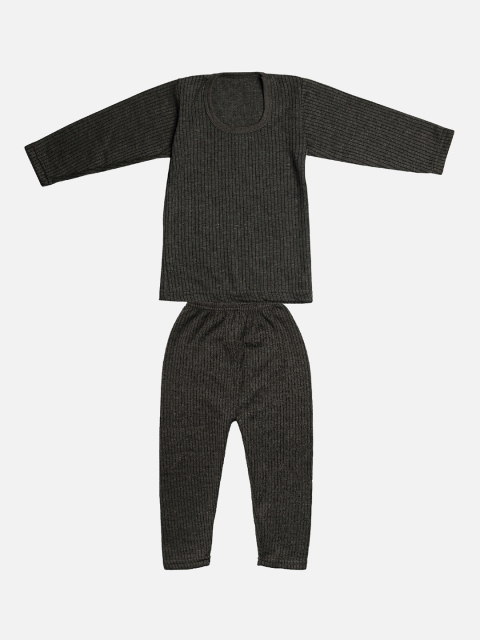 

TINYHUG Girls Black Striped Thermal Set