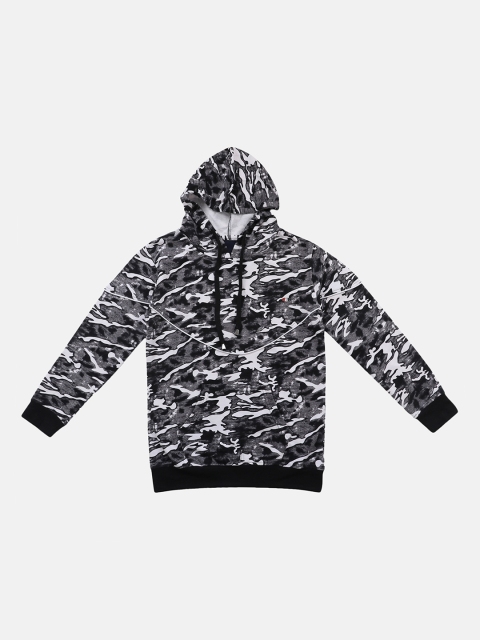 

Lil Tomatoes Boys Black & Grey Printed Hooded Sweatshirt