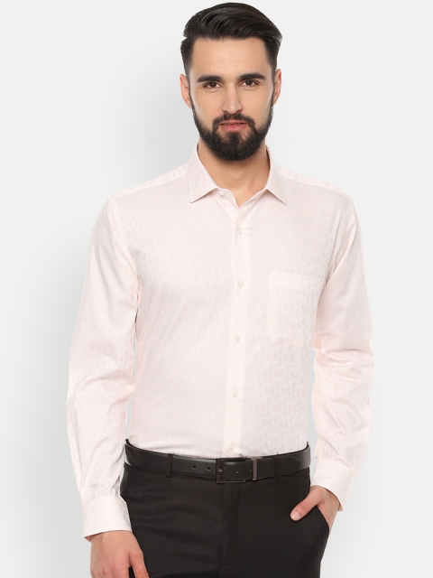 

Van Heusen Men Beige Regular Fit Self Design Formal Shirt