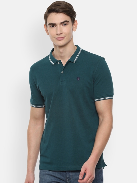 

Van Heusen Sport Men Green Solid Polo Collar T-shirt