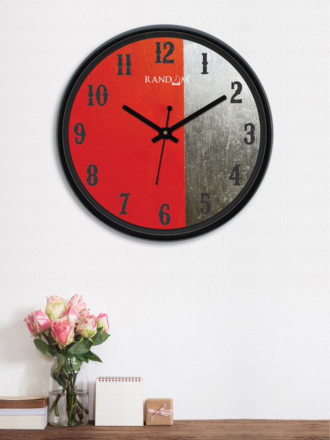 

RANDOM Red & Grey Round Printed 30 cm Analogue Wall Clock