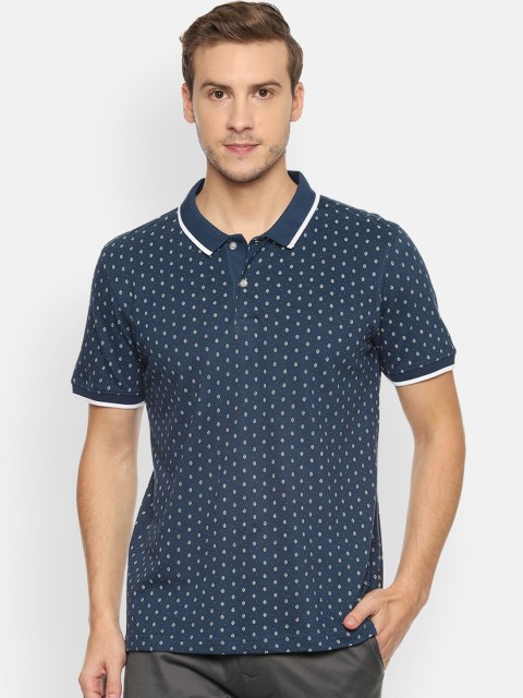 

Van Heusen Sport Men Navy Blue Printed Polo Collar T-shirt