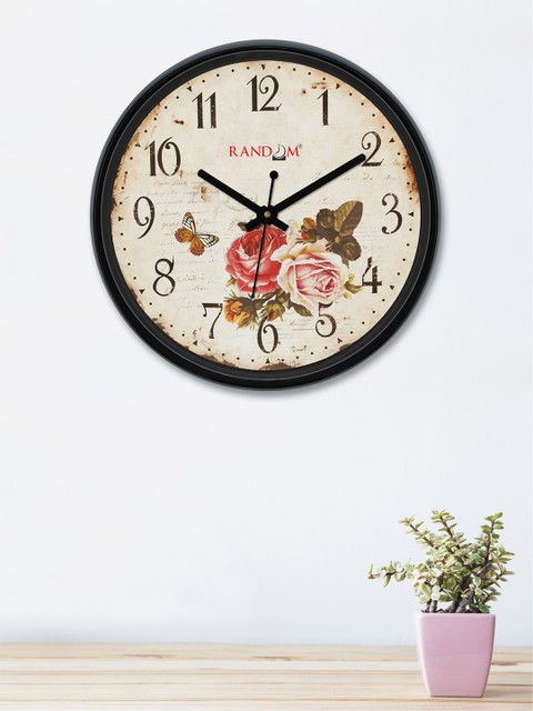 

RANDOM Beige & Multicoloured Round Printed 30 cm Analogue Wall Clock