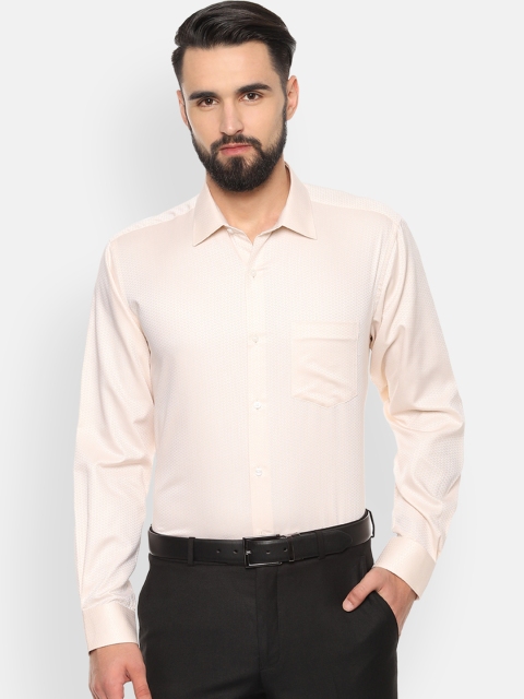 

Van Heusen Men Beige Regular Fit Self Design Formal Shirt