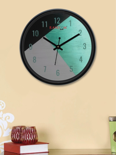 

RANDOM Grey & Sea Green Round Colourblocked 30 cm Analogue Wall Clock