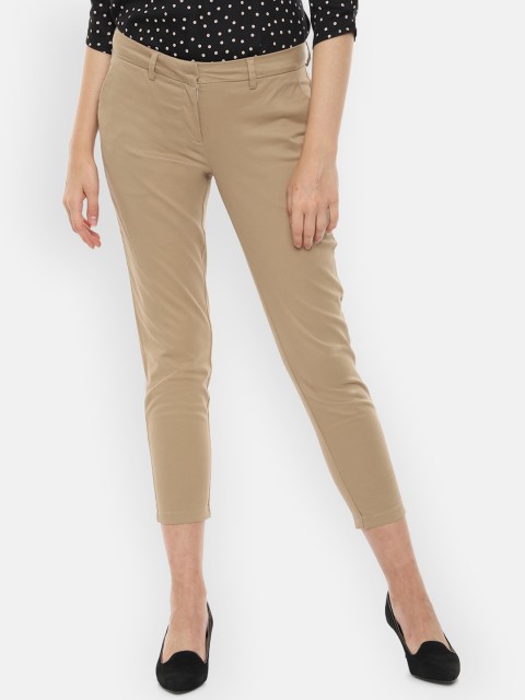 

Allen Solly Woman Women Beige Regular Fit Solid Regular Trousers