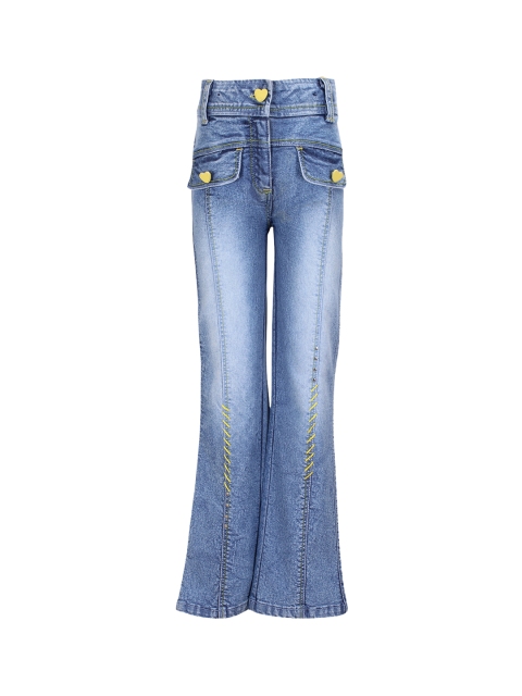 

CUTECUMBER Girls Blue Regular Fit Mid-Rise Clean Look Stretchable Jeans