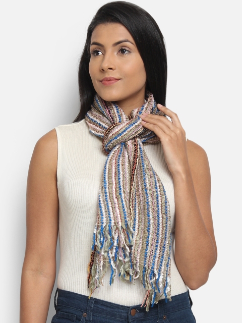 

Anekaant Women Multicoloured Striped Acrylic Stole, Multi