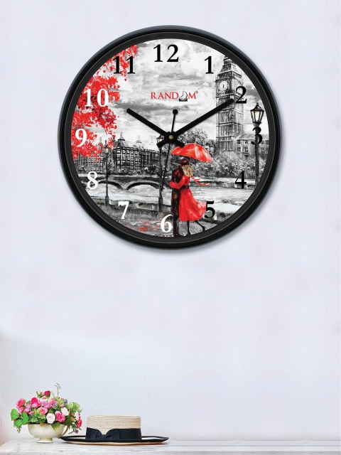 

RANDOM Grey & Red Round Printed 30 cm Analogue Wall Clock