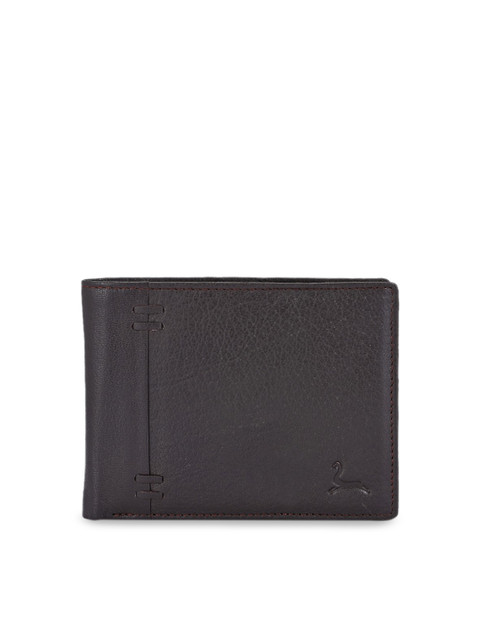 

Pacific Gold Men Brown Solid Genuine Leather Two Fold Wallet