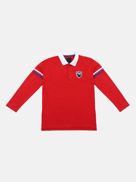

Lil Tomatoes Boys Red Solid Henley Neck T-shirt