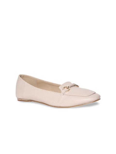 

Stride Women Beige Textured Horsebit Loafers