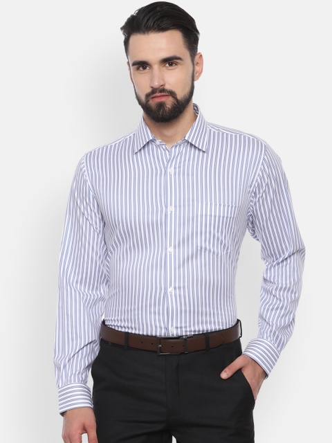 

Van Heusen Men Blue & White Regular Fit Striped Formal Shirt