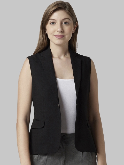 

Park Avenue Women Black Solid Regular-Fit Single-Breasted Blazer