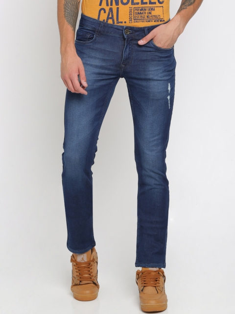 

Crocodile Men Blue Slim Fit Mid-Rise Low Distress Stretchable Jeans