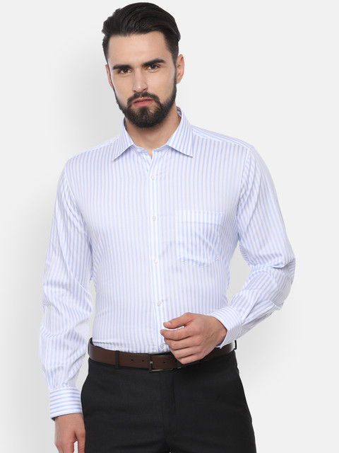 

Van Heusen Men Blue & White Regular Fit Striped Formal Shirt