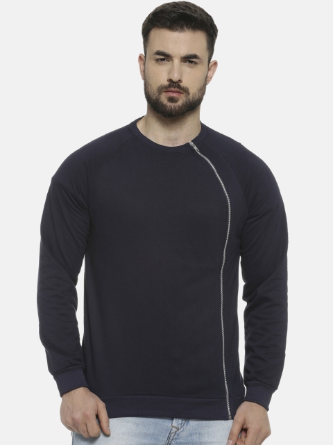 

Campus Sutra Men Navy Blue Solid Sweatshirt