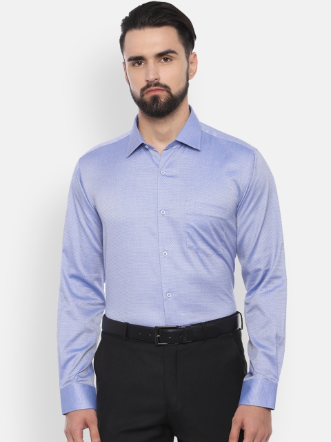 

Van Heusen Men Blue Regular Fit Self Design Formal Shirt