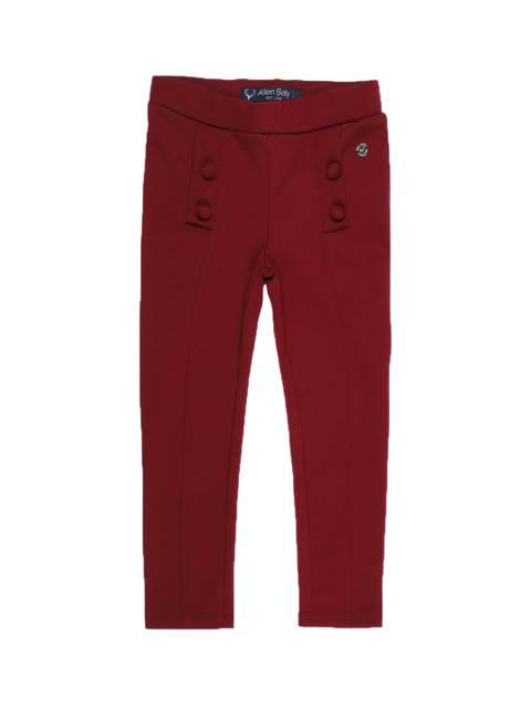 

Allen Solly Junior Girls Maroon Solid Ankle-Length Treggings