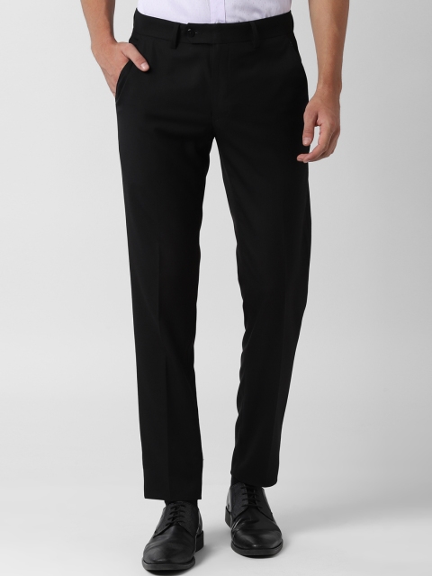 

Peter England Men Black Slim Fit Solid Formal Trousers