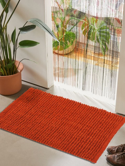 

Story@home Orange Solid Rectangular No-Shred Doormat