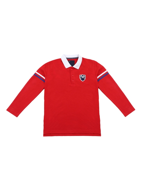 

Lil Tomatoes Boys Red Solid Henley Neck T-shirt