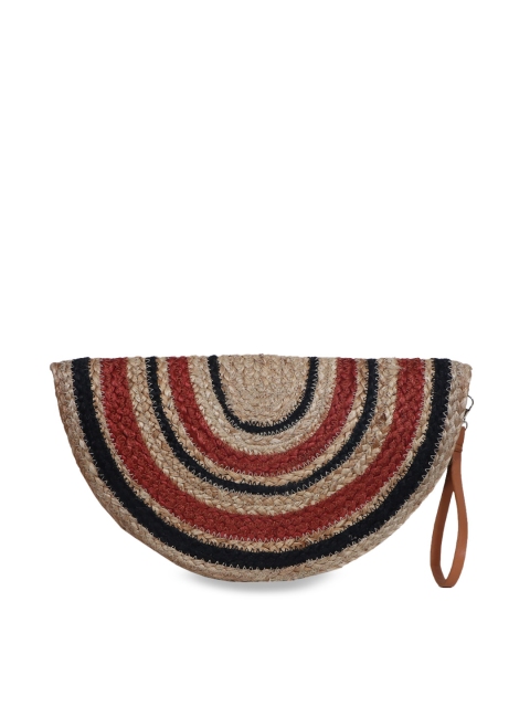 

Diwaah Women Multicoloured Embroidered Half Moon Clutch, Multi