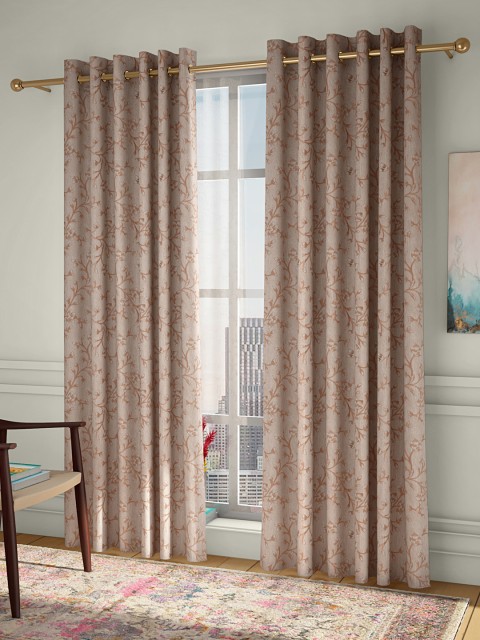 

CURTAIN LABEL Brown Set of 2 Long Door Curtains