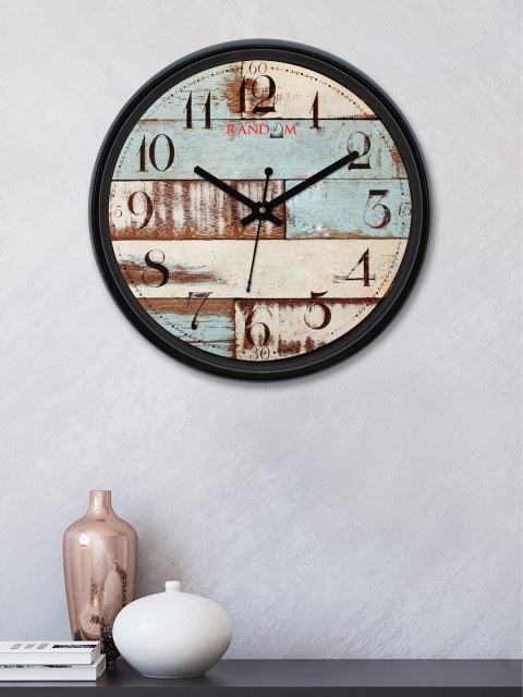 

RANDOM Blue & Brown Round Printed 30 cm Analogue Wall Clock